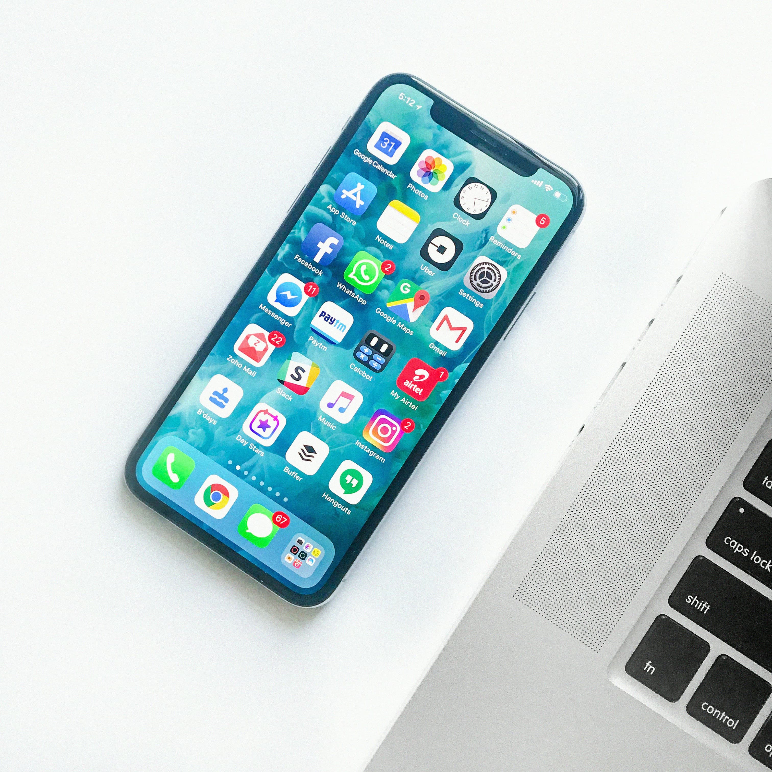 Mobile phone showing responsive website design