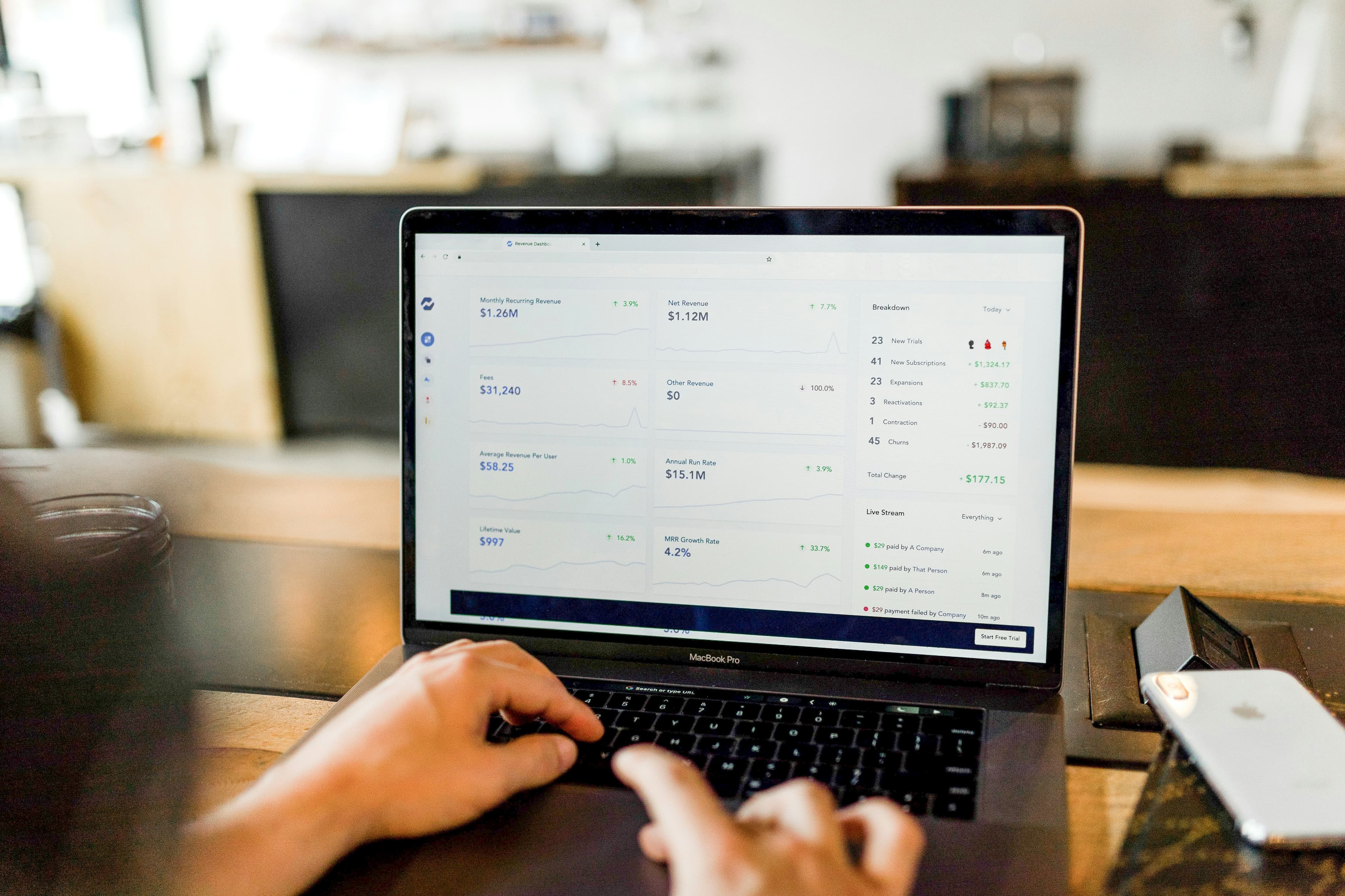 Business owner looking frustrated at low website performance analytics