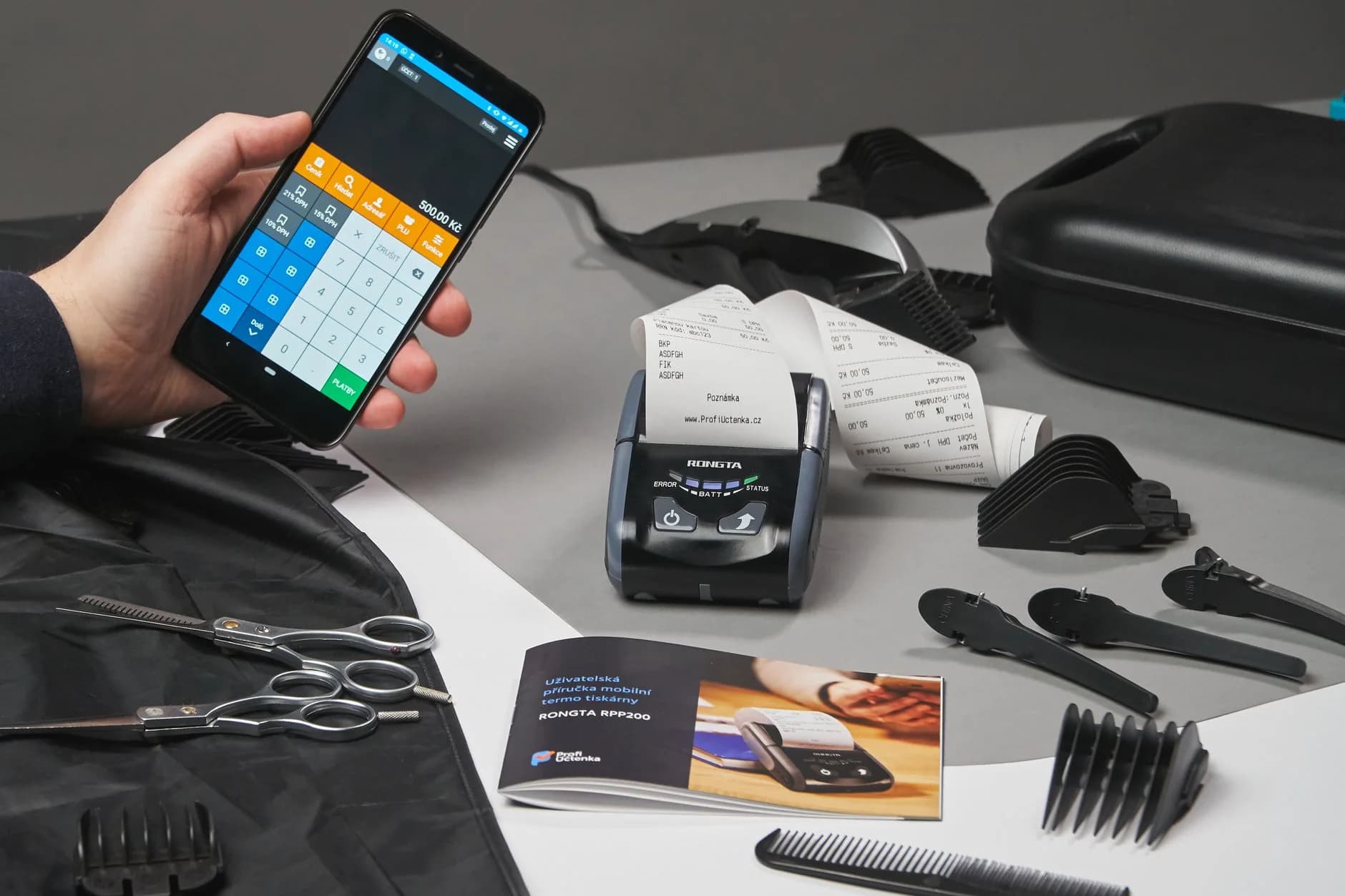 Hairdresser using smartphone for payments; example small business booking flow